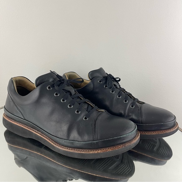 SAMUEL HUBBARD Men’s Black Leather Vibram DressFast Plain Toe Oxford Shoes - Picture 2 of 13